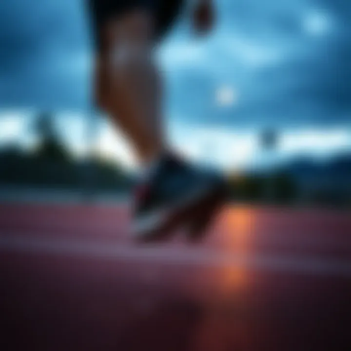 Active individual engaging in sports with waterproof shoes