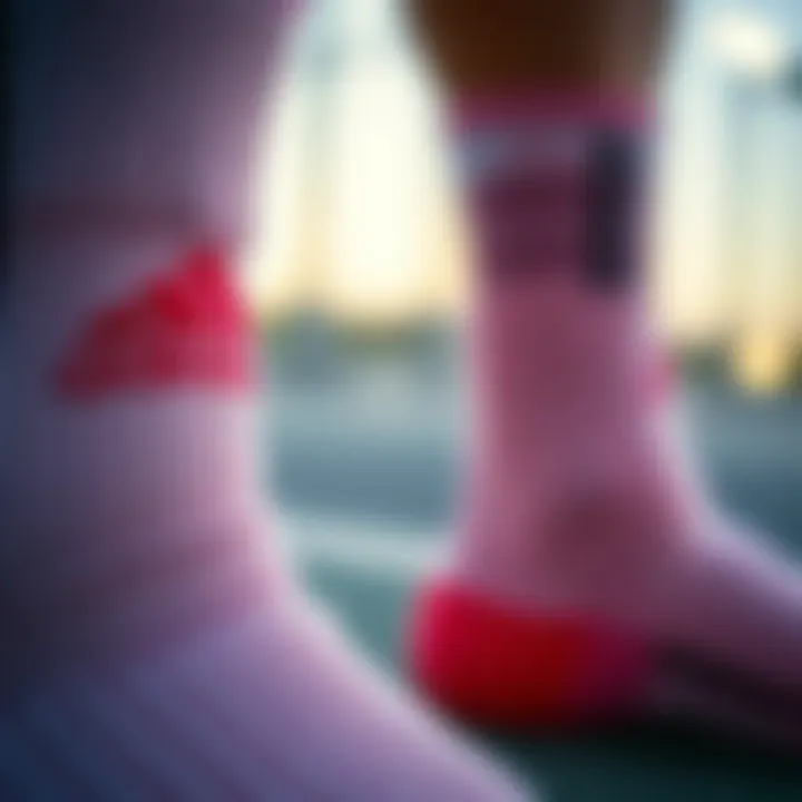 Close-up of performance fabric used in Adidas socks