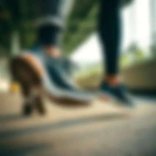 Dynamic lifestyle shot featuring Adidas footwear in action during a workout.
