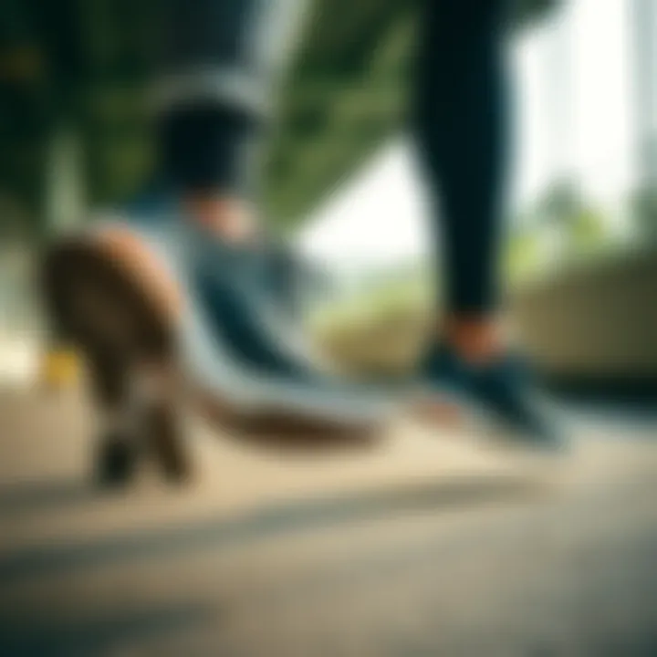 Dynamic lifestyle shot featuring Adidas footwear in action during a workout.