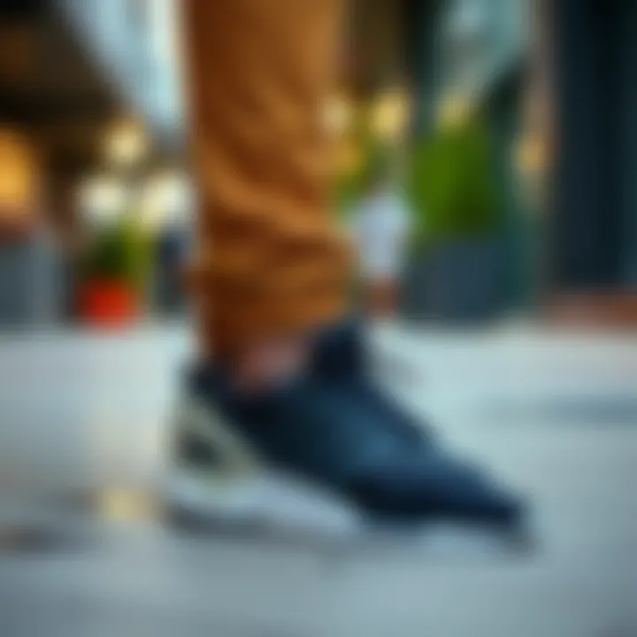 Stylish urban setting showcasing the versatility of Adidas athletic shoes.