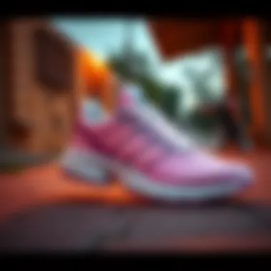 Dynamic shot of Adidas Ozweego in an active lifestyle setting.