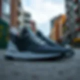 Elegantly styled Adidas Ozweego shoes on a vibrant urban background.