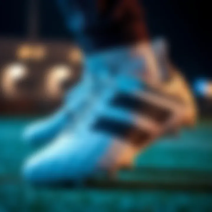 Close-up of advanced technology used in Adidas Predator footwear.