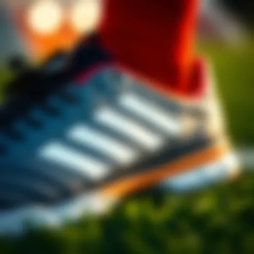 Close-up of adidas turf shoes showcasing innovative design elements