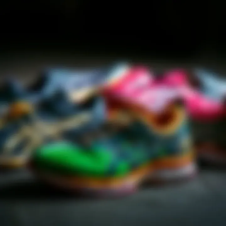 A variety of Asics Gel-Kayano models displayed together, highlighting the range available.