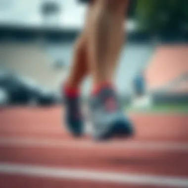 An athlete running on a track wearing Asics Gel-Kayano shoes, demonstrating their performance.