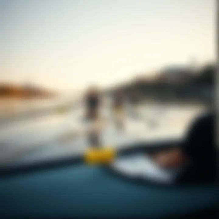 Rowing Technique in Action A group of athletes practicing their rowing technique on a river