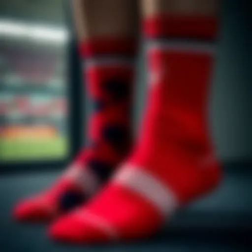 Stylish Beşiktaş socks displayed in a sporty setting