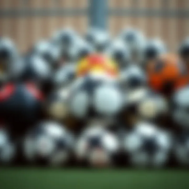 Premium Soccer Balls Selection Selection of premium soccer balls displayed on a surface