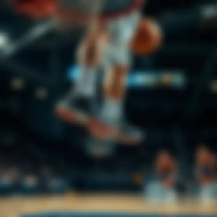 An athlete performing a slam dunk wearing Boyner basketball shoes