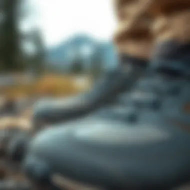 Durability in Outdoor Footwear Close-up of durable materials used in outdoor shoes