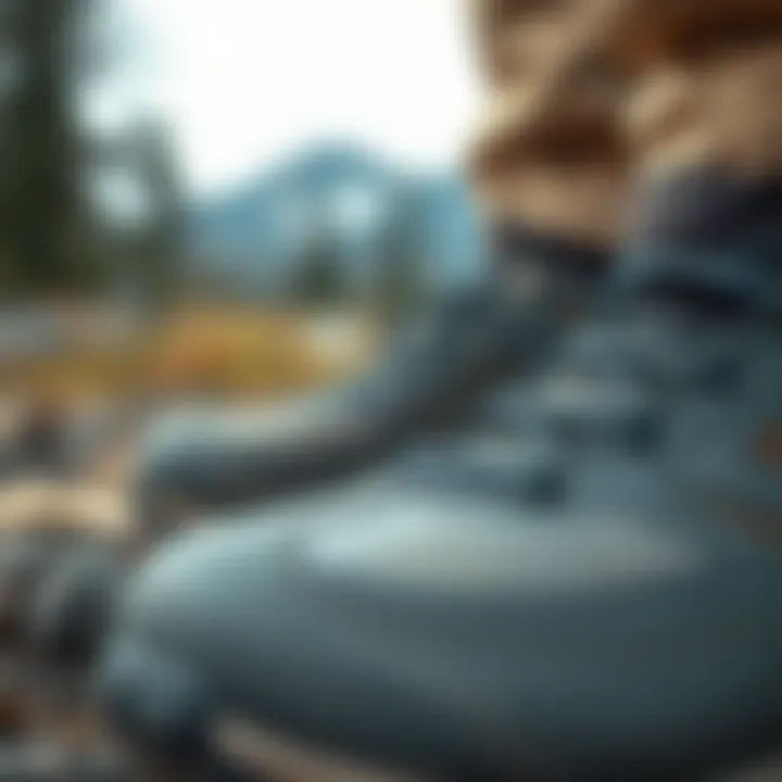 Durability in Outdoor Footwear Close-up of durable materials used in outdoor shoes