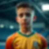 Young athlete wearing a vibrant sports jersey