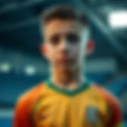 Young athlete wearing a vibrant sports jersey