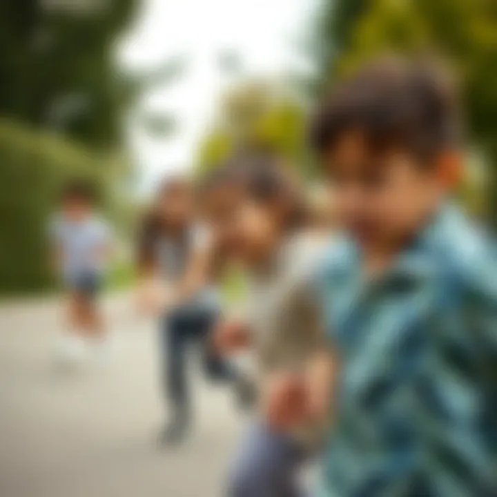 Group of children enjoying a sports activity in comfortable outfits