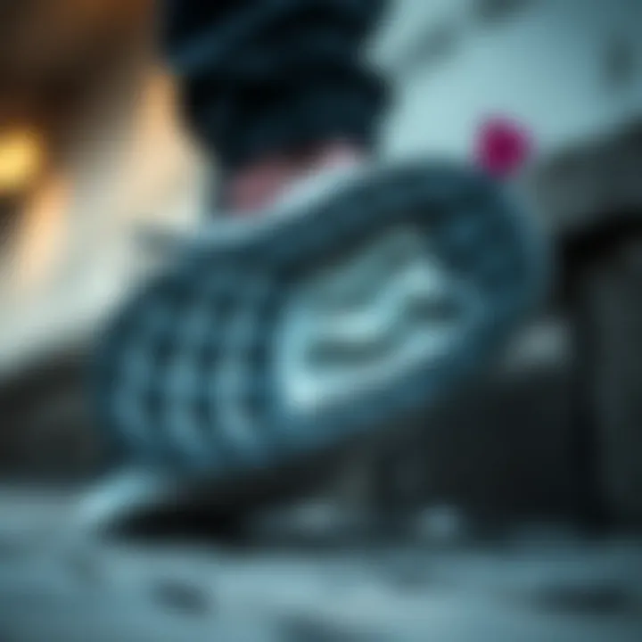 Close-up of the comfortable sole of Adidas sneakers