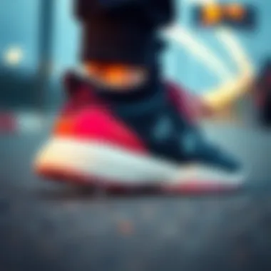 A close-up view of unique design features in waterproof sneakers