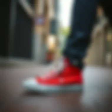 Fashionable Outfit with Chuck 70 Fashionable outfit featuring Converse Chuck 70 shoes in a casual setting