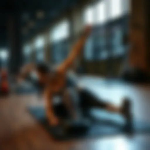 Dynamic hip exercises on a fitness mat