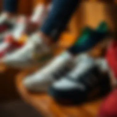 Diverse Trends in Footwear A collection of various shoe styles reflecting current trends