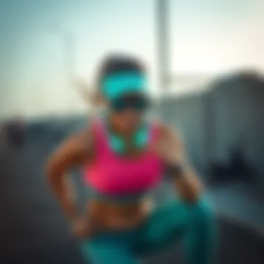 Dynamic Workout with Mint Gear An active individual showcasing mint sports gear during a workout