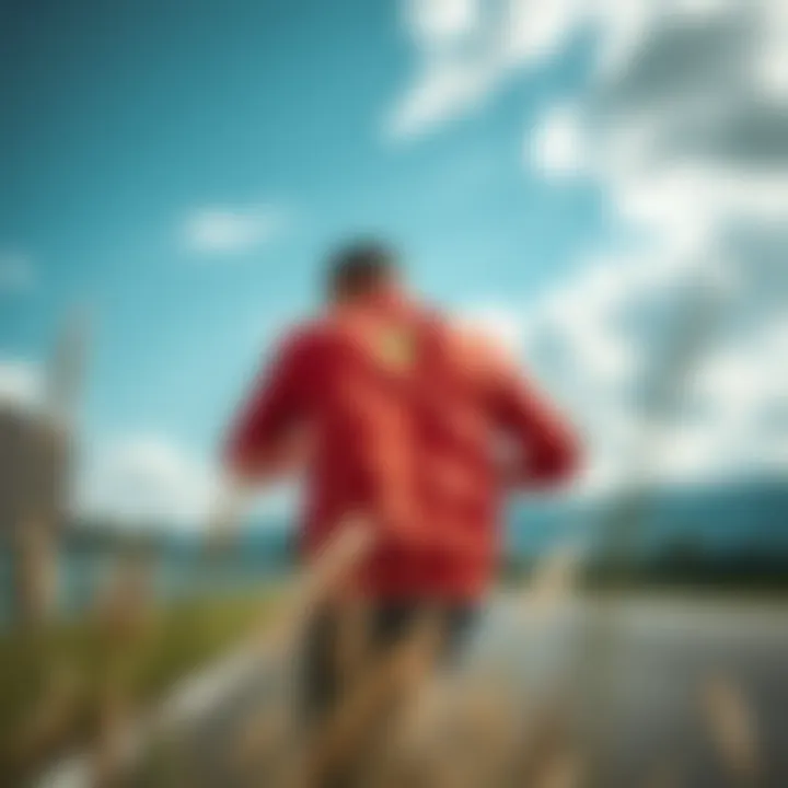 Dynamic outdoor scene featuring F1 Ferrari jacket in action