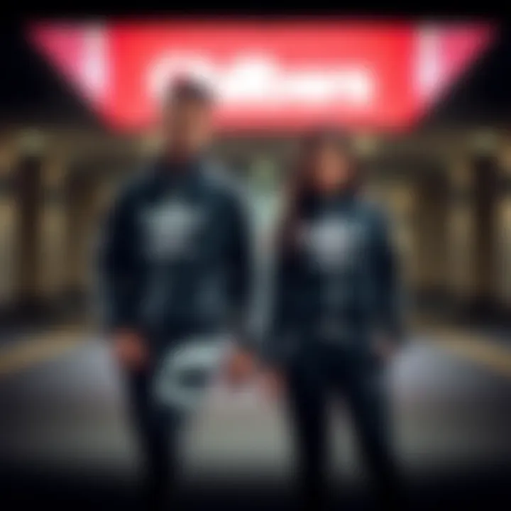 Fashionable couple wearing tracksuits together