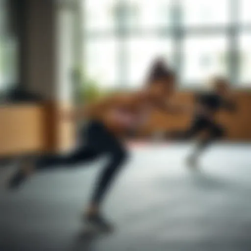 Dynamic Exercise Routine Dynamic exercise routine highlighting physical fitness