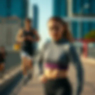 Stylish Fitness Apparel Stylish fitness apparel in active lifestyle context