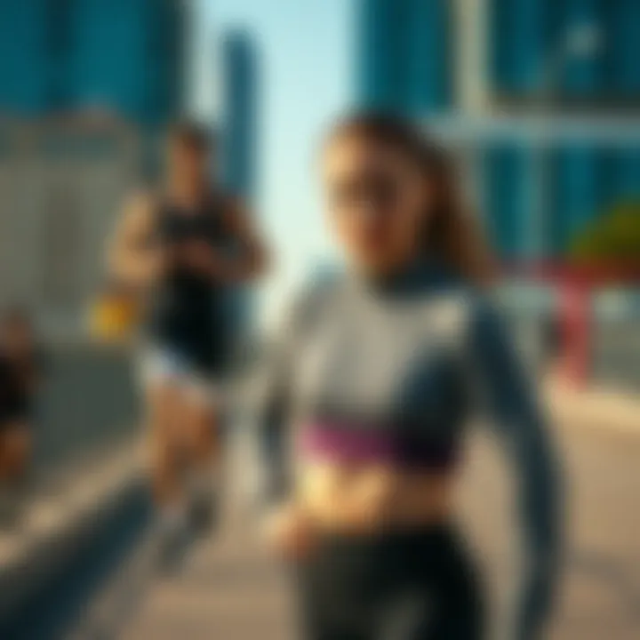 Stylish Fitness Apparel Stylish fitness apparel in active lifestyle context