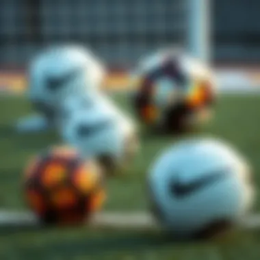 A comparison chart of different models of Nike footballs