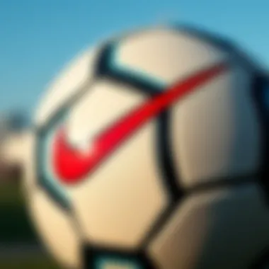 Close-up of a Nike football showcasing its quality and design