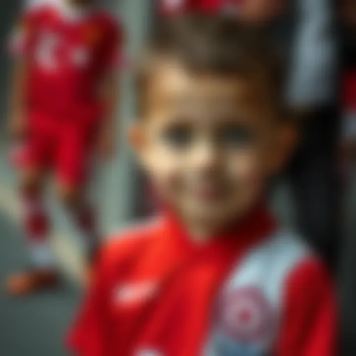 Capturing Team Spirit Young child wearing a Galatasaray jersey, showcasing team spirit.