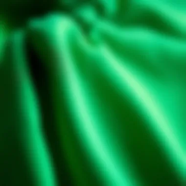 A close-up of a vibrant green fabric texture used in sports attire
