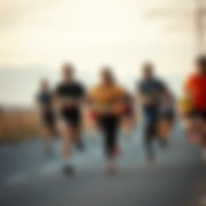Group of runners participating in a morning jog.