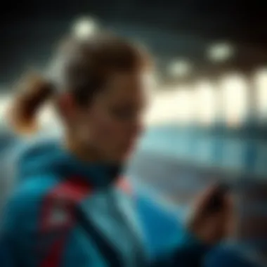 Runner checking a fitness tracker