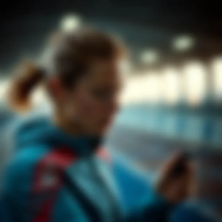 Runner checking a fitness tracker