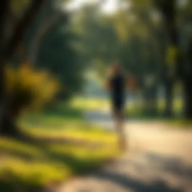 Runner in a serene park setting