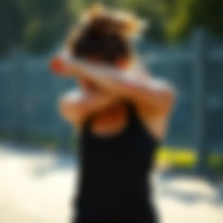 A person stretching before a run