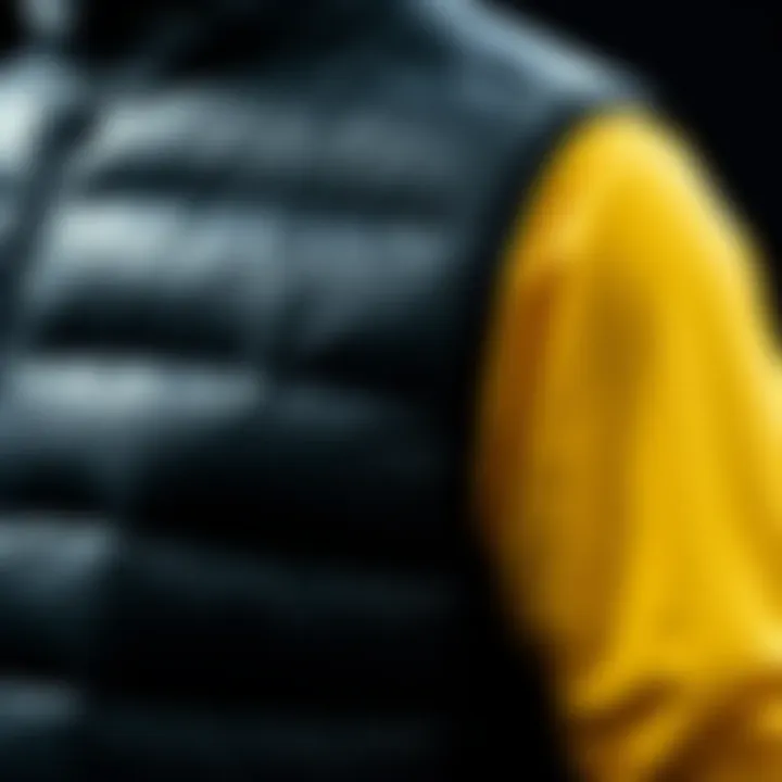 Quality Fabric: Essentials of Down Vests Close-up of high-quality fabric used in down vests