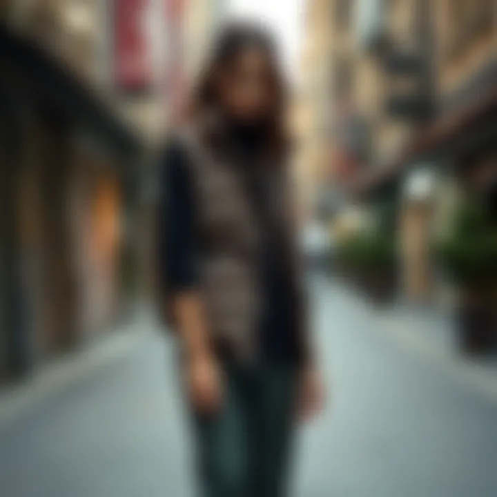 Urban Layering: A Fashion Statement with Down Vests Fashion-forward layering with a down vest in urban environment