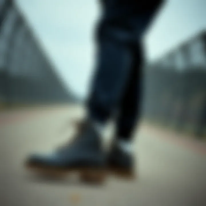 Casual outfit featuring short boots and joggers