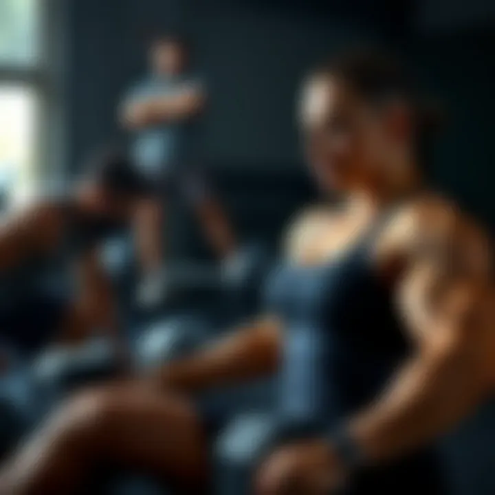 Strength training session with weights