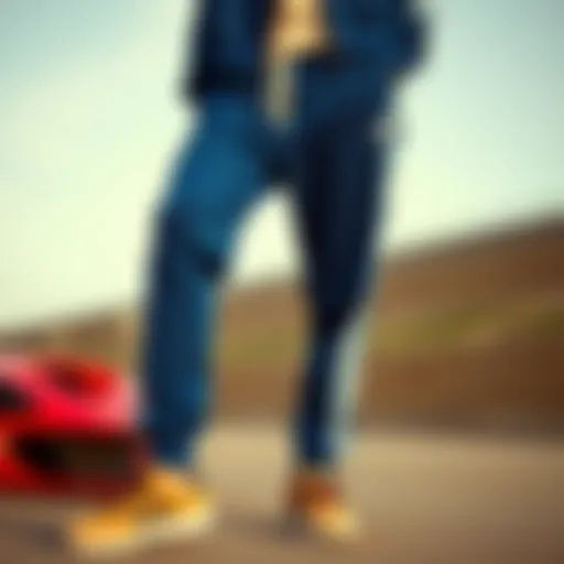 Stylish Blue Adidas Tracksuit Bottoms Stylish blue Adidas tracksuit bottoms displayed with sporty accessories