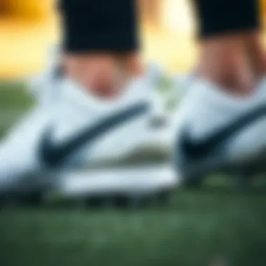 Close-up view of Nike Air cleats showcasing innovative design features.