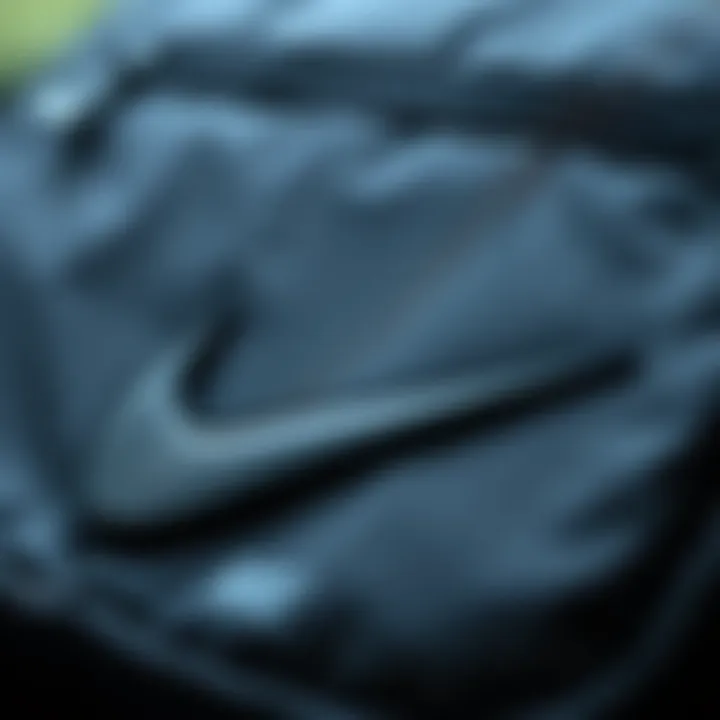 Close-up of Nike bag material and detailing