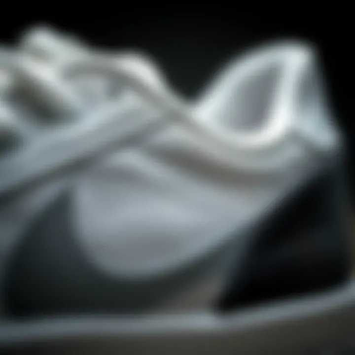 Close-up of Nike canvas sneaker showcasing its detailed design and texture
