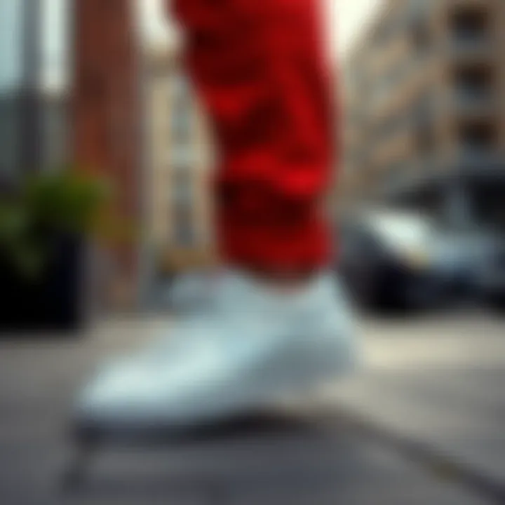 Nike canvas sneakers paired with modern casual wear in an urban setting