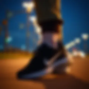 A fashion-forward outfit complemented by Nike shoes